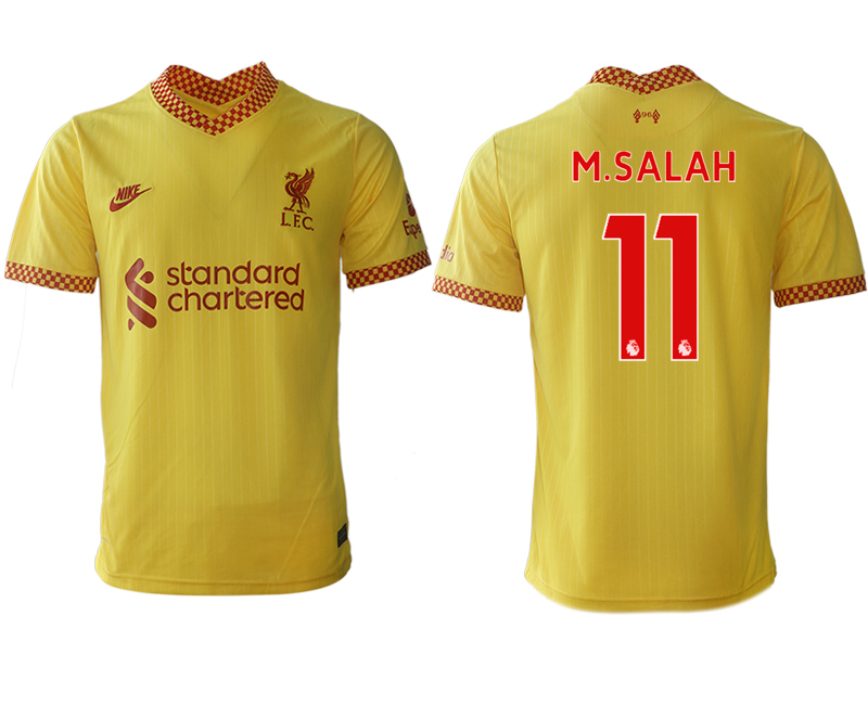 Men 2021-2022 Club Liverpool Second away aaa version yellow #11 Soccer Jersey->customized soccer jersey->Custom Jersey